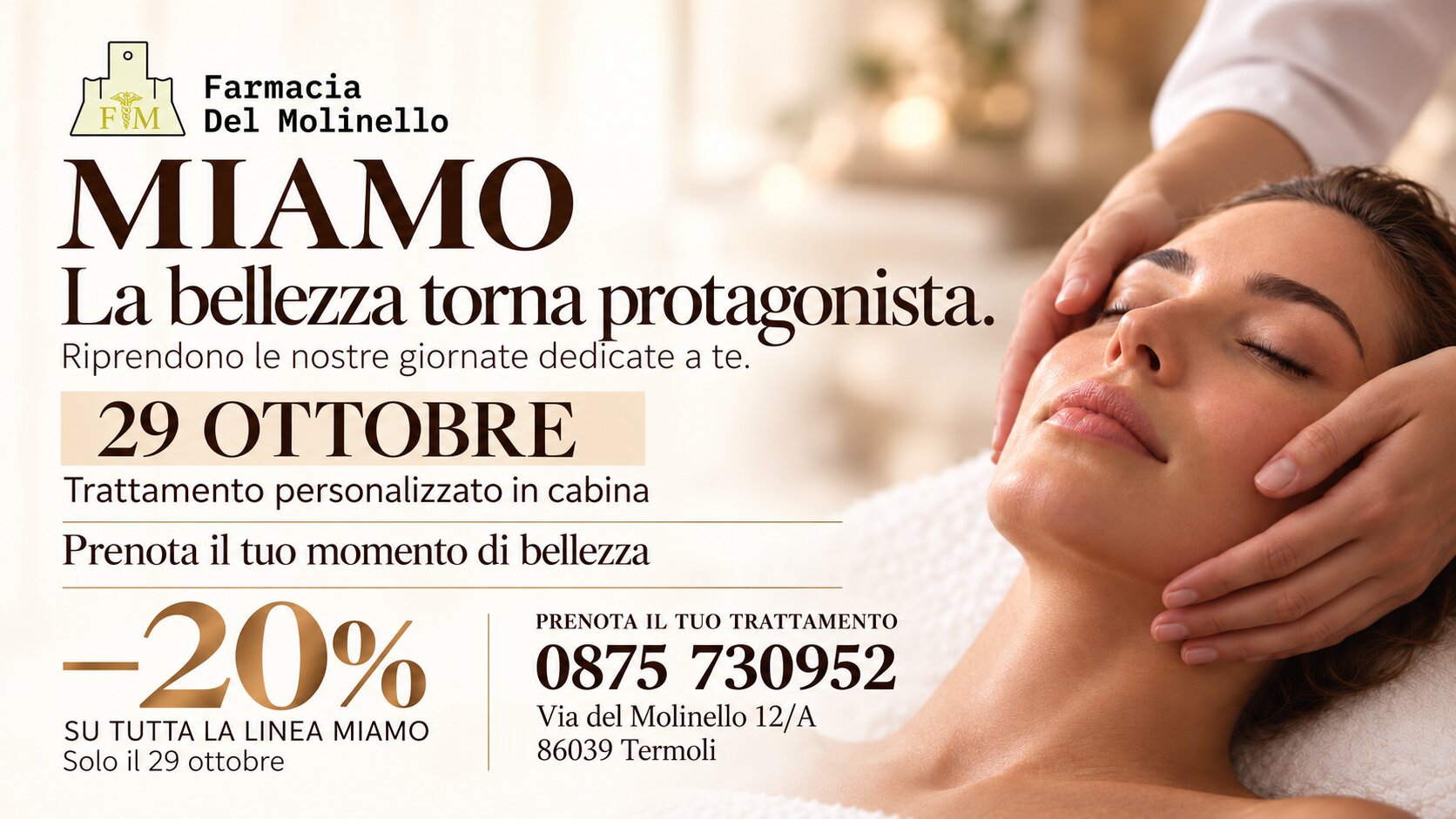 Appuntamento con la bellezza. Il 29 ottobre, concediti un momento MIAMO